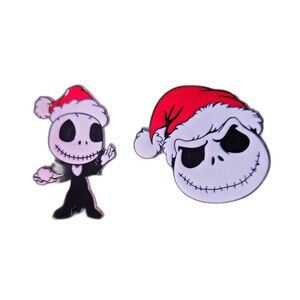 Jack Skellington Santa Hat Nightmare before‎ Christmas enamel pin set